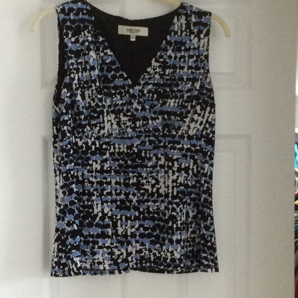 Jones Studio Blue/Black/White Top
